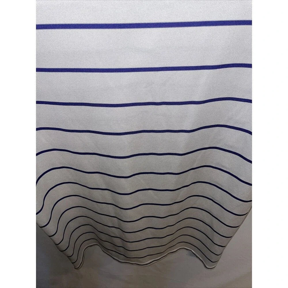 Ralph Lauren RLX Mens Golf Shirt Size Medium White Striped Short Sleeve Button
